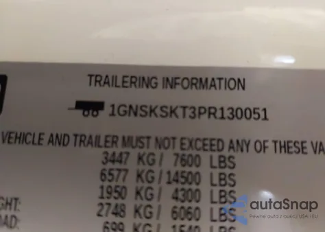 2023 Chevrolet Tahoe 4Wd Premier from USA, damaged, VIN 1GNSKSKT3PR130051